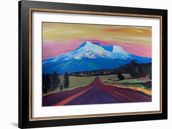 Mystical Mt Shasta White Mountain In Cascades Rang-Markus Bleichner-Framed Art Print