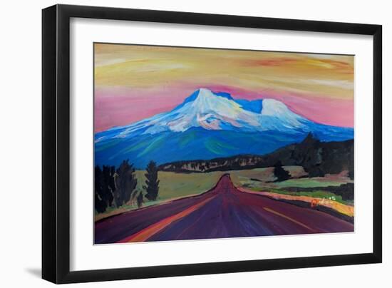 Mystical Mt Shasta White Mountain In Cascades Rang-Markus Bleichner-Framed Art Print