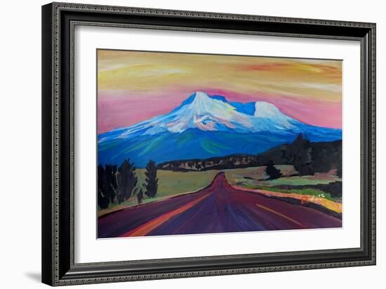 Mystical Mt Shasta White Mountain In Cascades Rang-Markus Bleichner-Framed Art Print