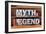 Myth and Legend Words Made from Metallic Letterpress Type on Wooden Tray-Yury Zap-Framed Photographic Print