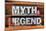 Myth and Legend Words Made from Metallic Letterpress Type on Wooden Tray-Yury Zap-Mounted Photographic Print