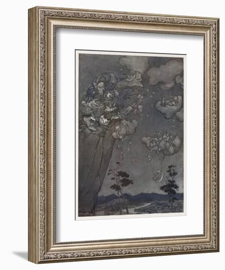 Myth, Old Squaw, Moon, Star-Arthur Rackham-Framed Premium Giclee Print