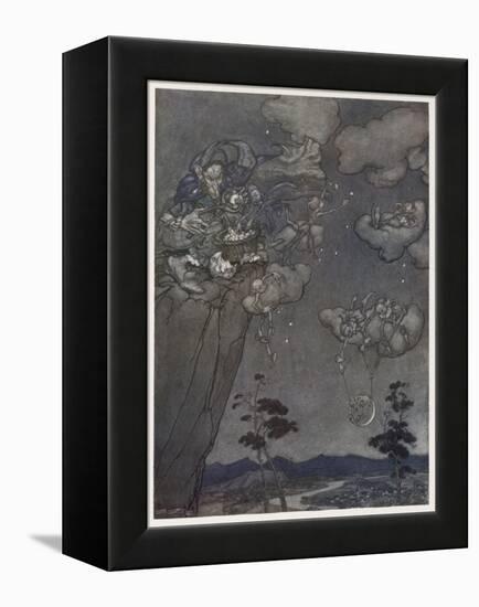 Myth, Old Squaw, Moon, Star-Arthur Rackham-Framed Stretched Canvas