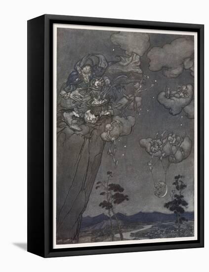 Myth, Old Squaw, Moon, Star-Arthur Rackham-Framed Stretched Canvas