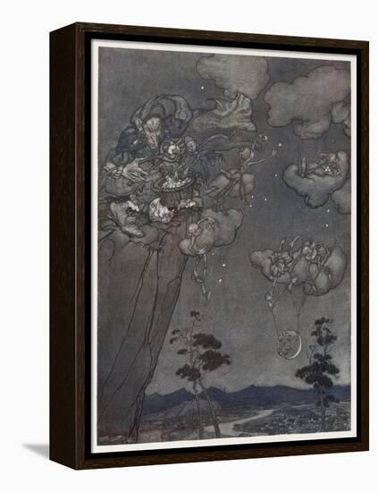 Myth, Old Squaw, Moon, Star-Arthur Rackham-Framed Stretched Canvas