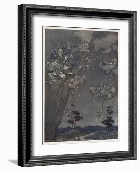 Myth, Old Squaw, Moon, Star-Arthur Rackham-Framed Art Print
