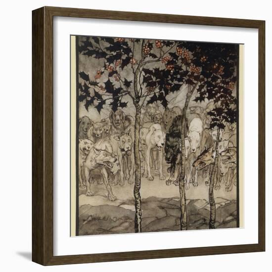 Mythical Irish Dogs-Arthur Rackham-Framed Photographic Print