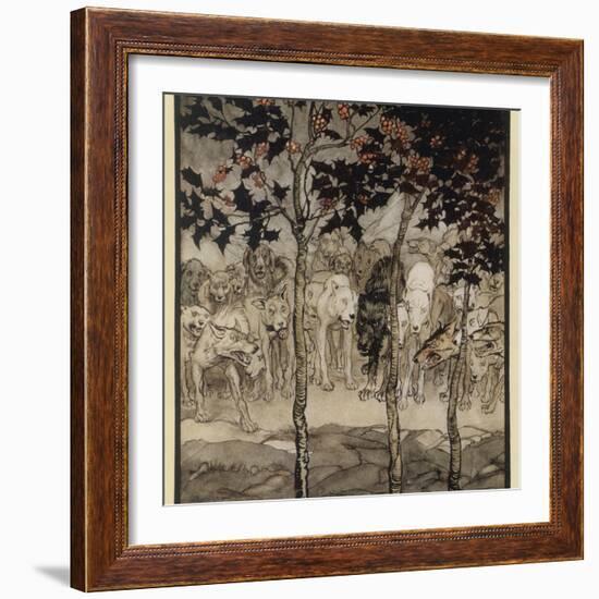 Mythical Irish Dogs-Arthur Rackham-Framed Photographic Print