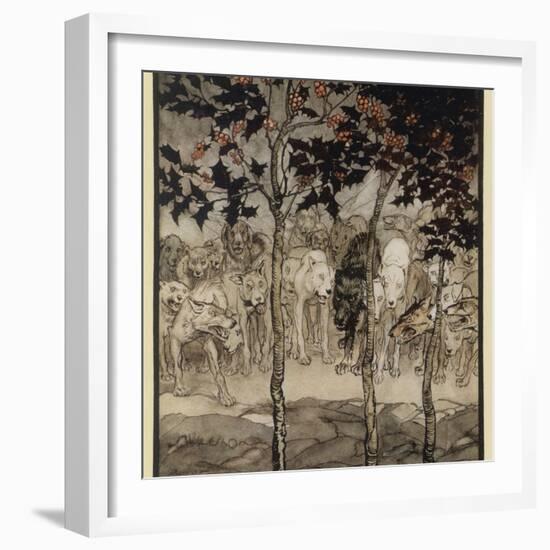 Mythical Irish Dogs-Arthur Rackham-Framed Photographic Print