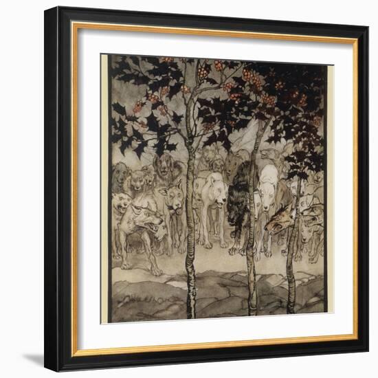 Mythical Irish Dogs-Arthur Rackham-Framed Photographic Print