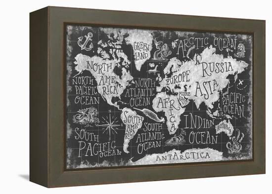 Mythical Map I-Mary Urban-Framed Stretched Canvas
