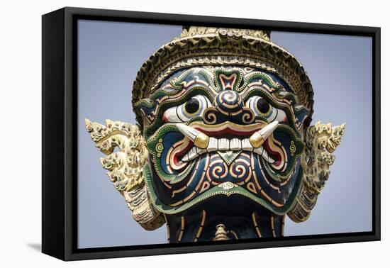 Mythical Temple Guard (Yaksha), Wat Phra Kaew, Bangkok, Thailand-Andrew Taylor-Framed Premier Image Canvas