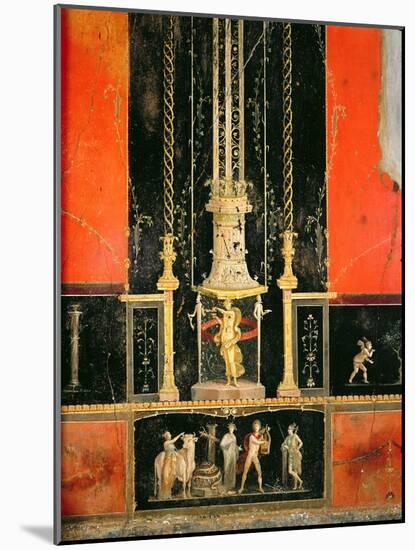 Mythological and Decorative Details from the East Wall in the Lover's Room, Casa Dei Vettii-Roman-Mounted Giclee Print