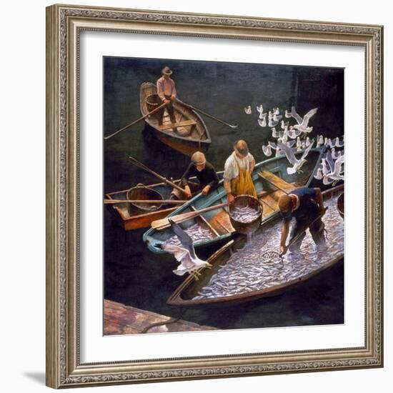 N.C. Wyeth: Fishermen-Newell Convers Wyeth-Framed Giclee Print