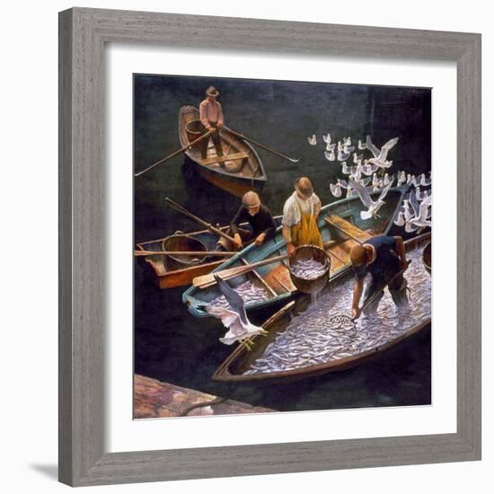 N.C. Wyeth: Fishermen-Newell Convers Wyeth-Framed Giclee Print