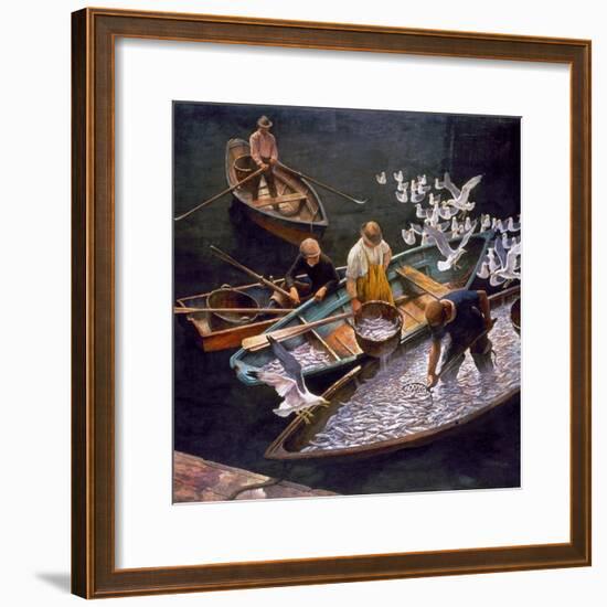 N.C. Wyeth: Fishermen-Newell Convers Wyeth-Framed Giclee Print