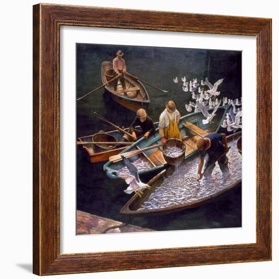 N.C. Wyeth: Fishermen-Newell Convers Wyeth-Framed Giclee Print