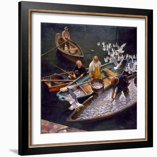 N.C. Wyeth: Fishermen-Newell Convers Wyeth-Framed Giclee Print