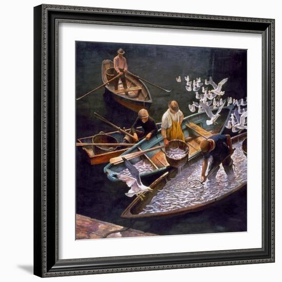 N.C. Wyeth: Fishermen-Newell Convers Wyeth-Framed Giclee Print