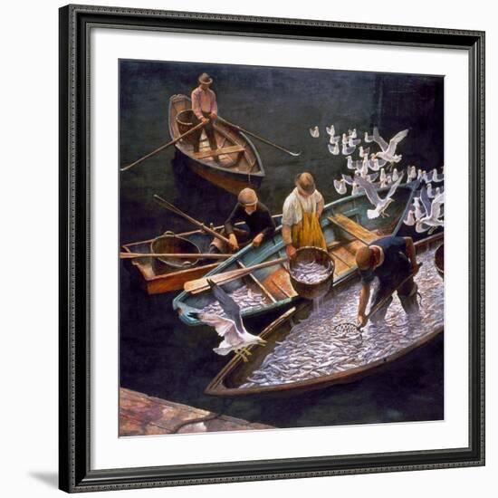 N.C. Wyeth: Fishermen-Newell Convers Wyeth-Framed Giclee Print