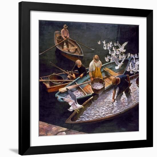 N.C. Wyeth: Fishermen-Newell Convers Wyeth-Framed Giclee Print