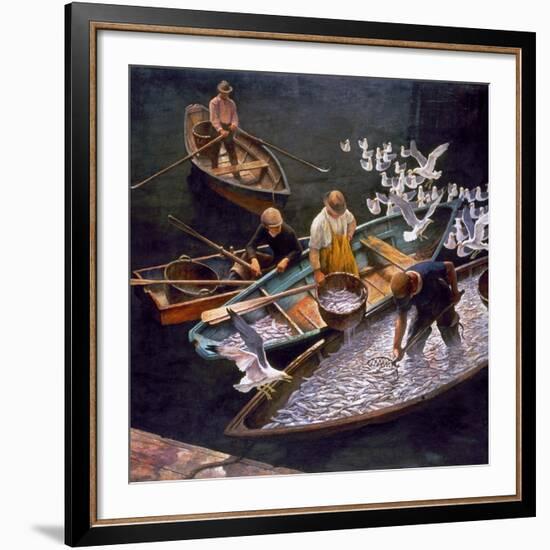 N.C. Wyeth: Fishermen-Newell Convers Wyeth-Framed Giclee Print