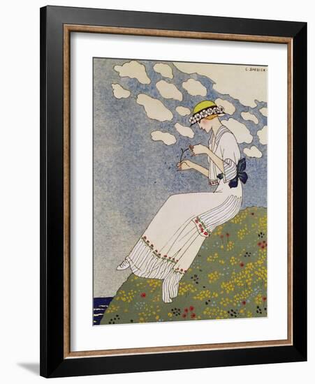 N'en Dites Rien, from the Gazette du Bon Ton No. 10, 1913-Georges Barbier-Framed Giclee Print