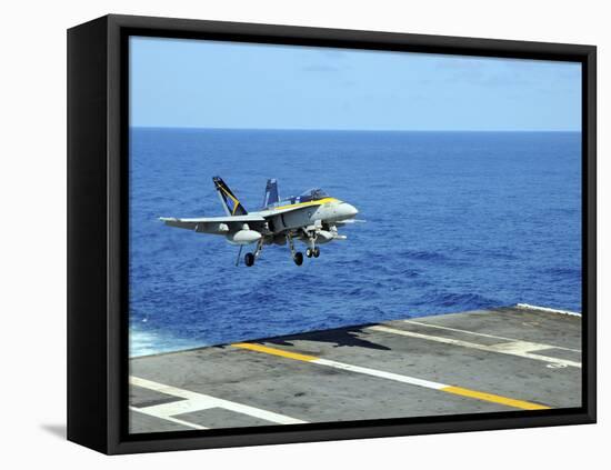 n F/A-18C Hornet Lands Aboard the Aircraft Carrier USS Ronald Reagan-Stocktrek Images-Framed Premier Image Canvas