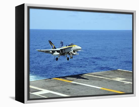 n F/A-18C Hornet Lands Aboard the Aircraft Carrier USS Ronald Reagan-Stocktrek Images-Framed Premier Image Canvas