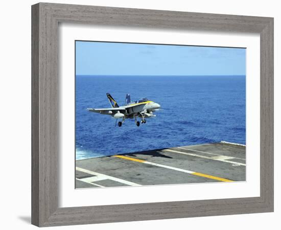 n F/A-18C Hornet Lands Aboard the Aircraft Carrier USS Ronald Reagan-Stocktrek Images-Framed Photographic Print