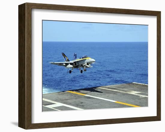 n F/A-18C Hornet Lands Aboard the Aircraft Carrier USS Ronald Reagan-Stocktrek Images-Framed Photographic Print