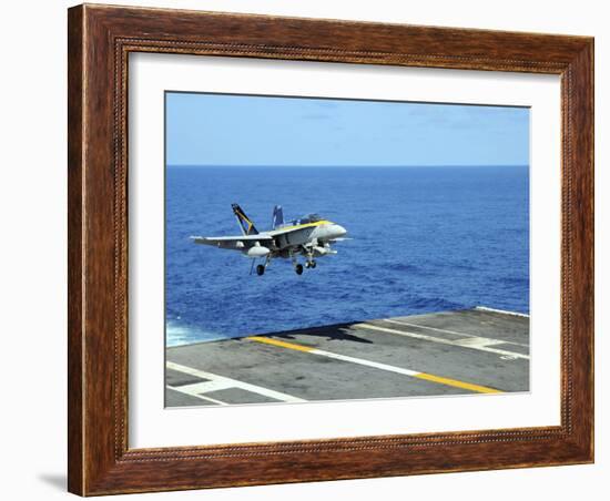 n F/A-18C Hornet Lands Aboard the Aircraft Carrier USS Ronald Reagan-Stocktrek Images-Framed Photographic Print