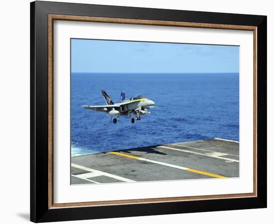 n F/A-18C Hornet Lands Aboard the Aircraft Carrier USS Ronald Reagan-Stocktrek Images-Framed Photographic Print