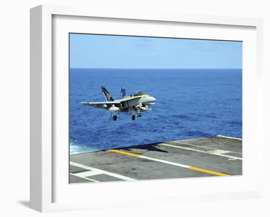 n F/A-18C Hornet Lands Aboard the Aircraft Carrier USS Ronald Reagan-Stocktrek Images-Framed Photographic Print