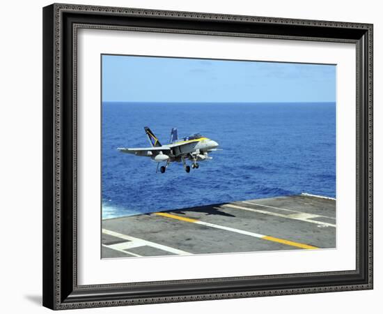 n F/A-18C Hornet Lands Aboard the Aircraft Carrier USS Ronald Reagan-Stocktrek Images-Framed Photographic Print