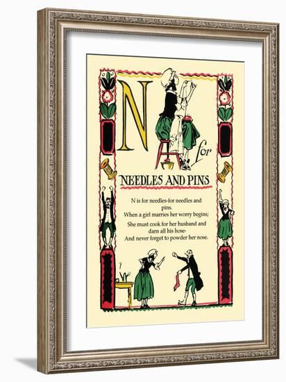 N for Needles and Pins-Tony Sarge-Framed Art Print