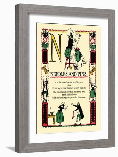 N for Needles and Pins-Tony Sarge-Framed Art Print