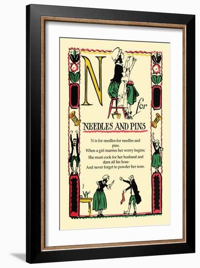 N for Needles and Pins-Tony Sarge-Framed Art Print