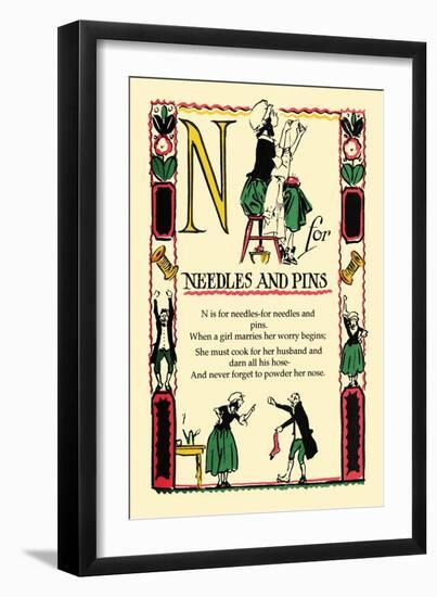 N for Needles and Pins-Tony Sarge-Framed Art Print