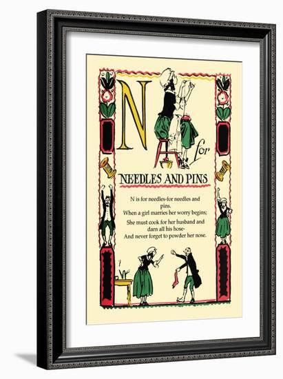 N for Needles and Pins-Tony Sarge-Framed Art Print