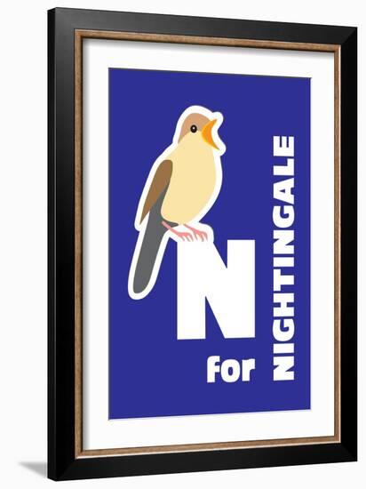 N For The Nightingale, An Animal Alphabet For The Kids-Elizabeta Lexa-Framed Art Print