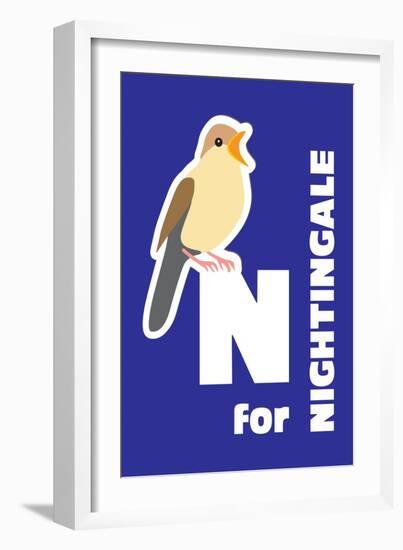 N For The Nightingale, An Animal Alphabet For The Kids-Elizabeta Lexa-Framed Art Print