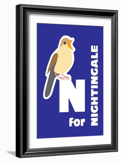 N For The Nightingale, An Animal Alphabet For The Kids-Elizabeta Lexa-Framed Art Print