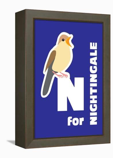 N For The Nightingale, An Animal Alphabet For The Kids-Elizabeta Lexa-Framed Stretched Canvas