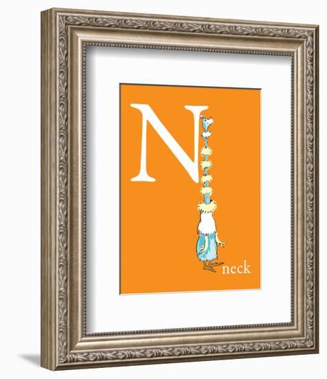 N is for Neck (orange)-Theodor (Dr. Seuss) Geisel-Framed Art Print