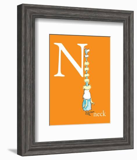 N is for Neck (orange)-Theodor (Dr. Seuss) Geisel-Framed Art Print