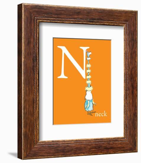 N is for Neck (orange)-Theodor (Dr. Seuss) Geisel-Framed Art Print