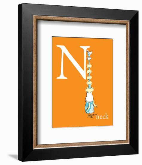 N is for Neck (orange)-Theodor (Dr. Seuss) Geisel-Framed Art Print