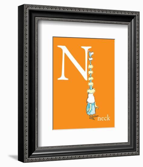 N is for Neck (orange)-Theodor (Dr. Seuss) Geisel-Framed Art Print