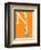 N is for Neck (orange)-Theodor (Dr. Seuss) Geisel-Framed Art Print